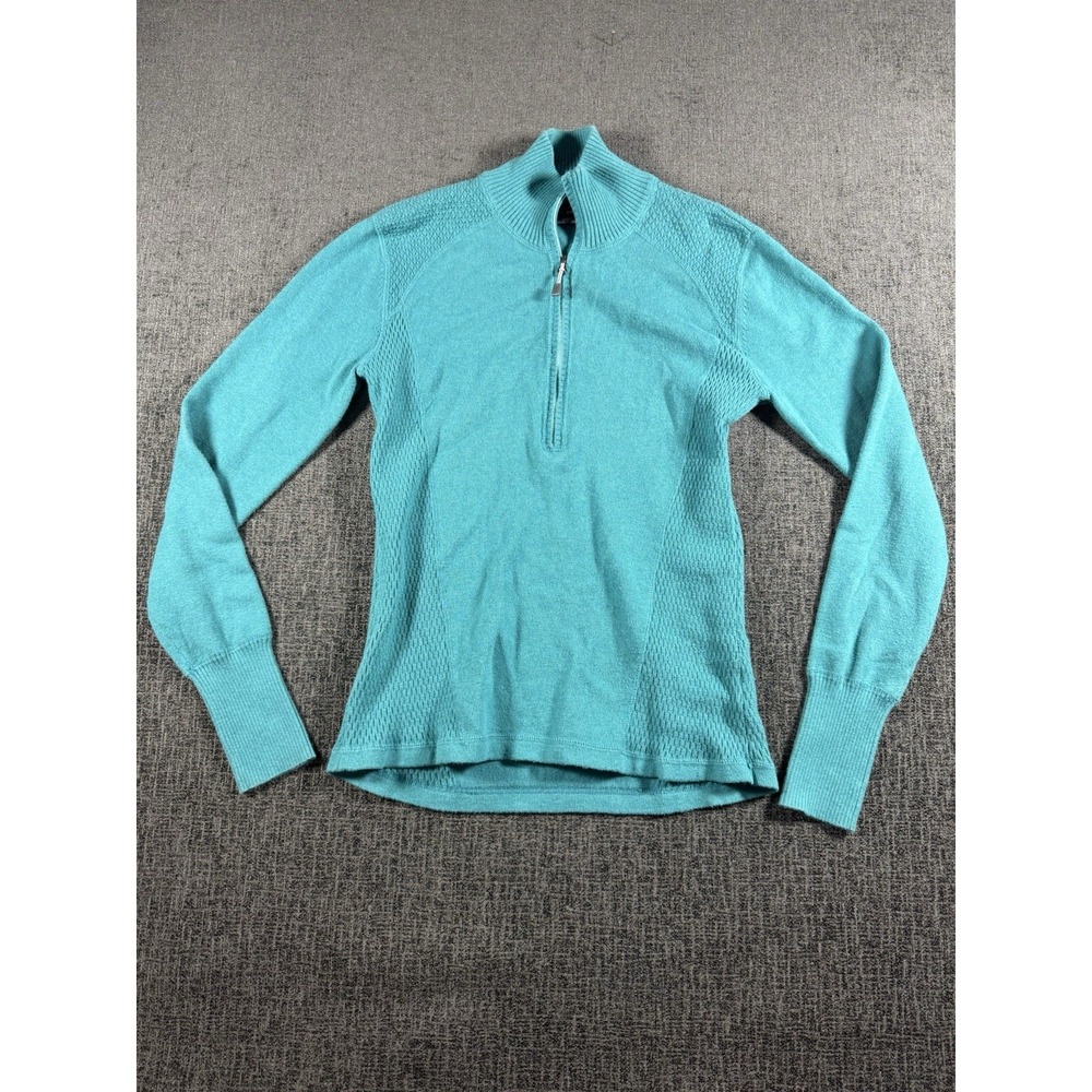Eddie Bauer Women's Blue Half Zip Mock Neck Lightweight Pullover Sweater Size M